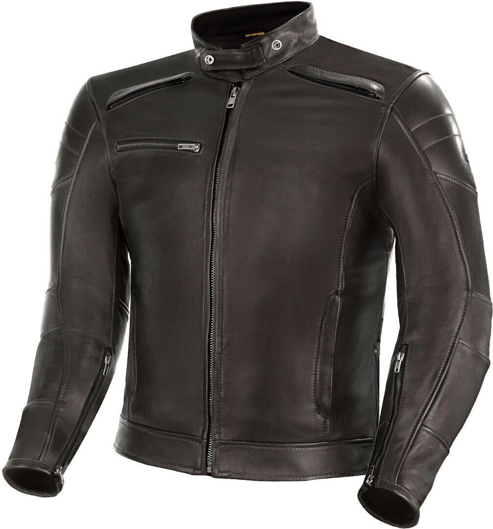 shima blake giacca in pelle per moto marrone xl