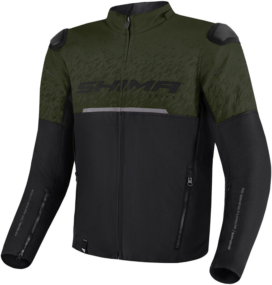 shima drift giacca tessile moto nero verde l