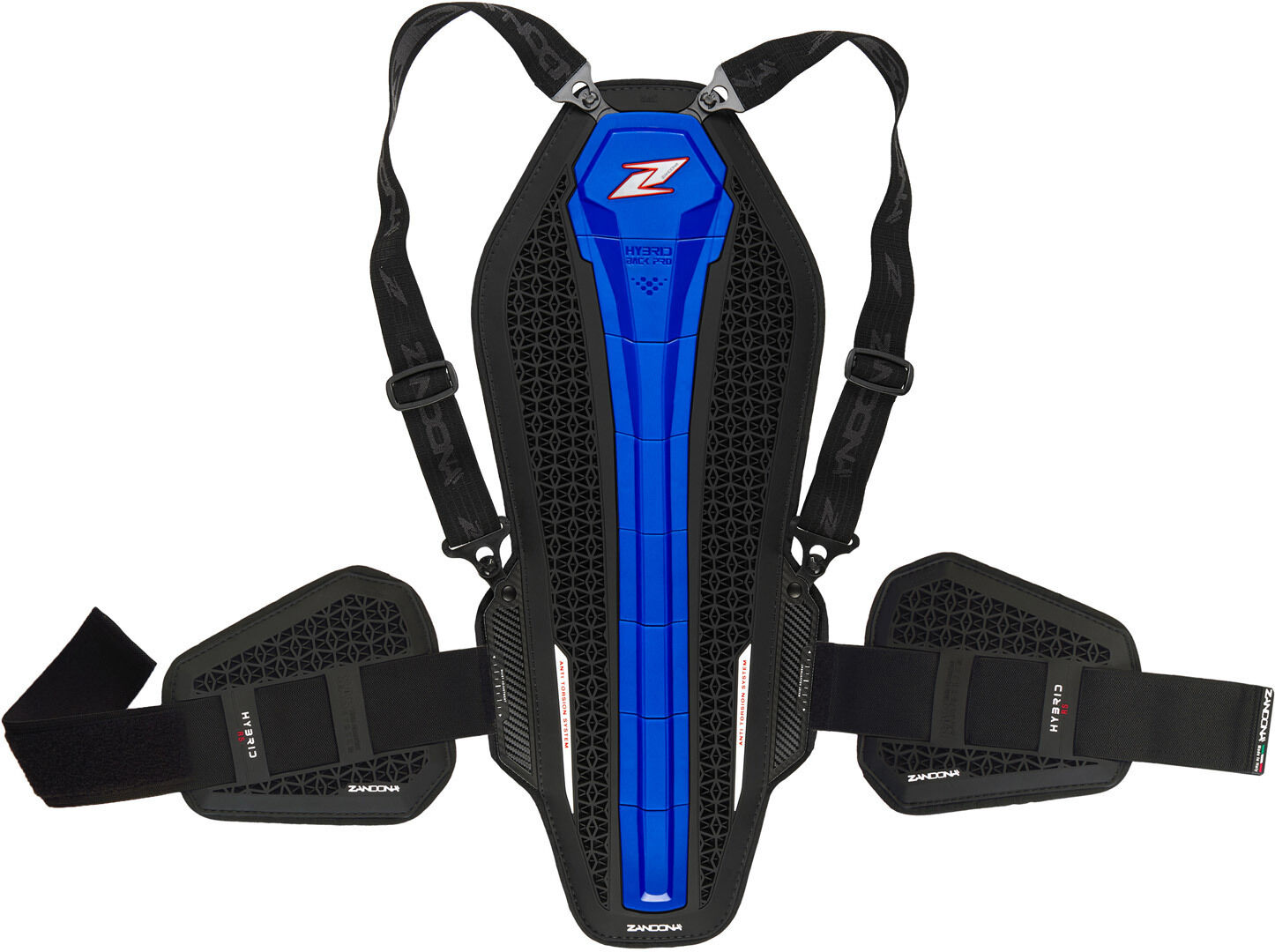 zandona hybrid back pro rs x8 protezione per la schiena nero blu unica taglia