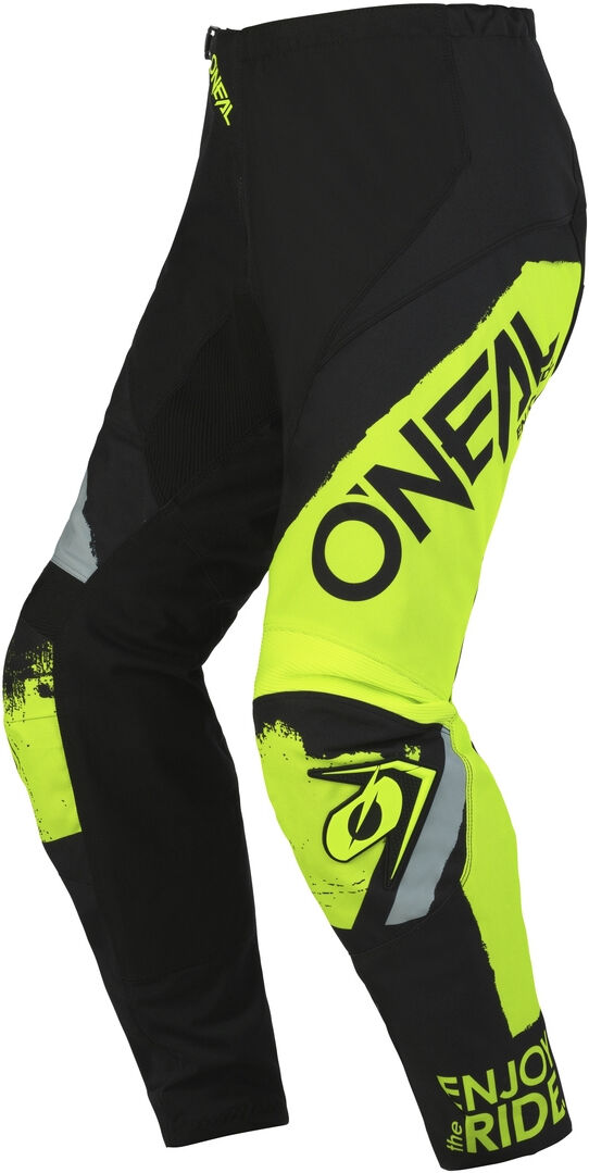 oneal element shocker pantaloni motocross nero giallo 28