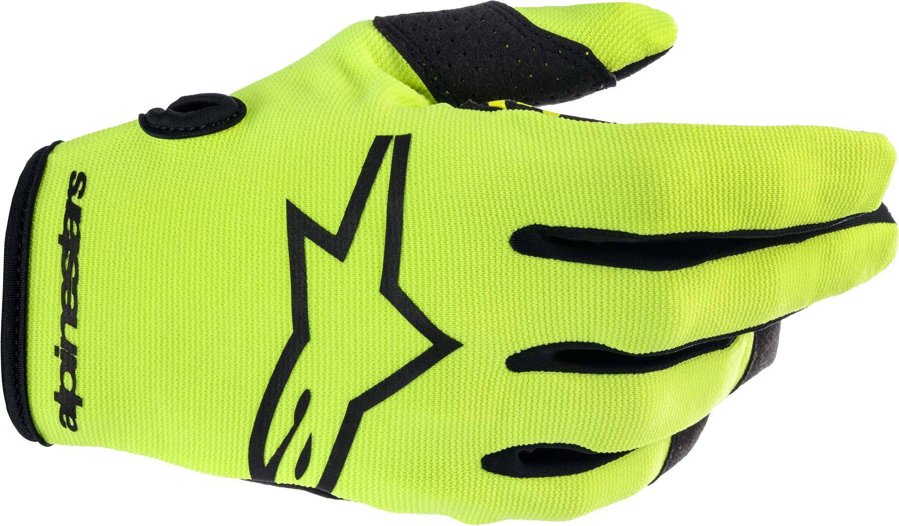 alpinestars radar guanti da motocross per bambini giallo m