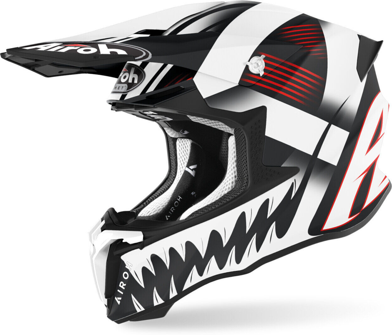 airoh twist 2.0 mask casco motocross nero bianco m