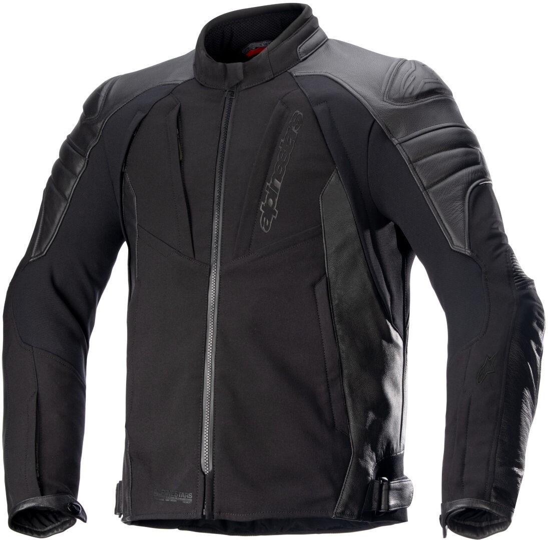 alpinestars proton giacca di pelle moto impermeabile nero l