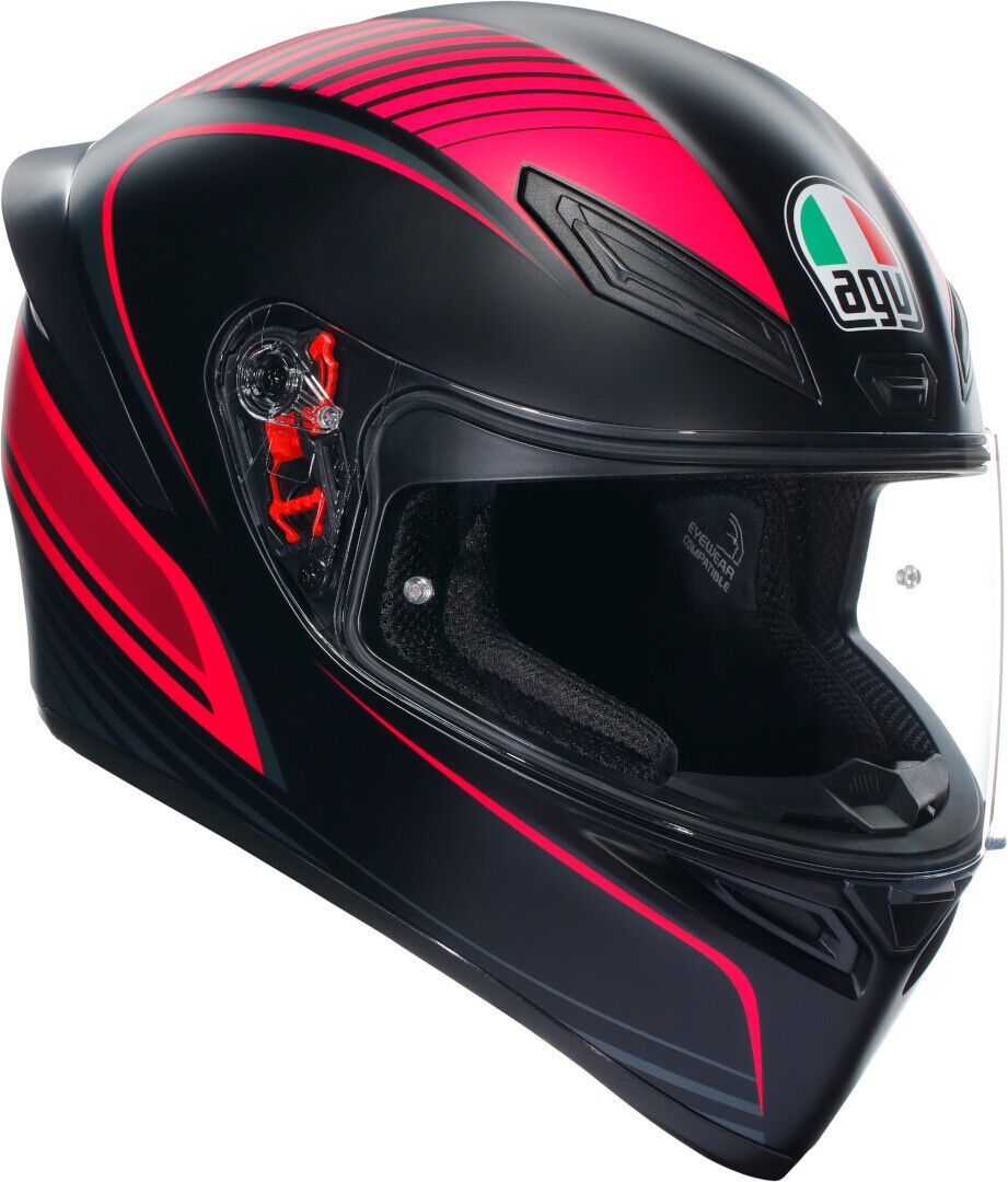 agv k-1 s warmup casco nero rosa l