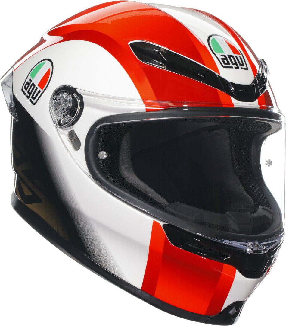 agv k-6 s sic58 casco nero bianco rosso s