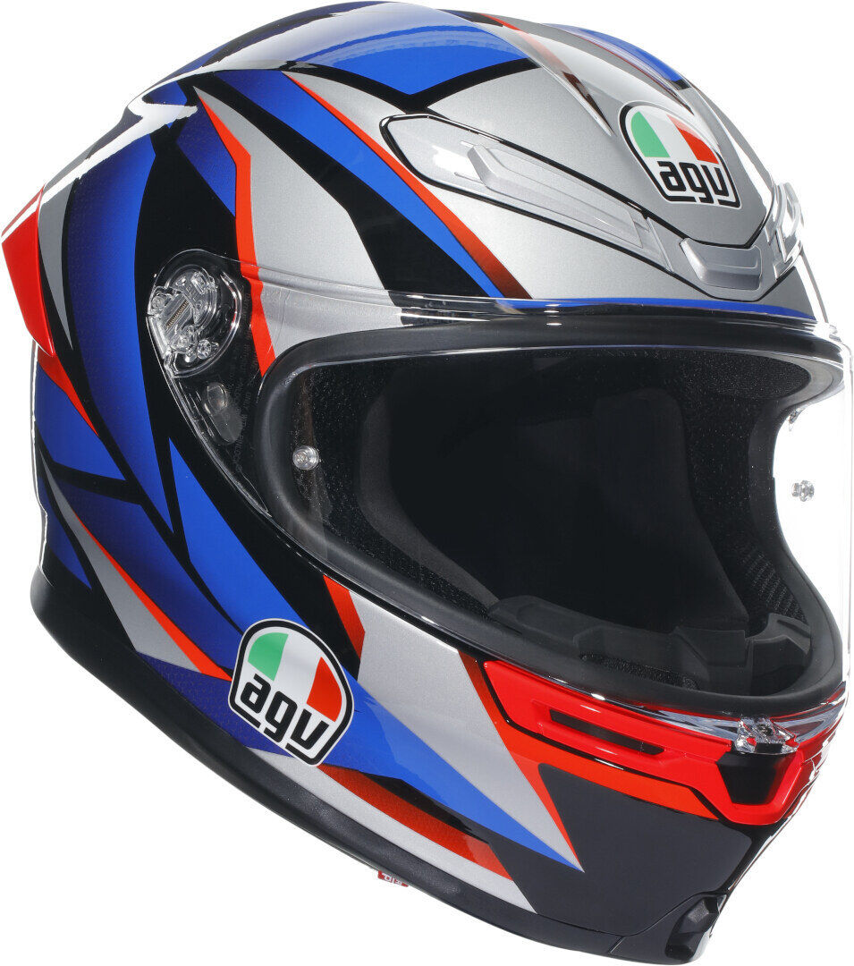 agv k-6 s slashcut casco nero rosso blu xl