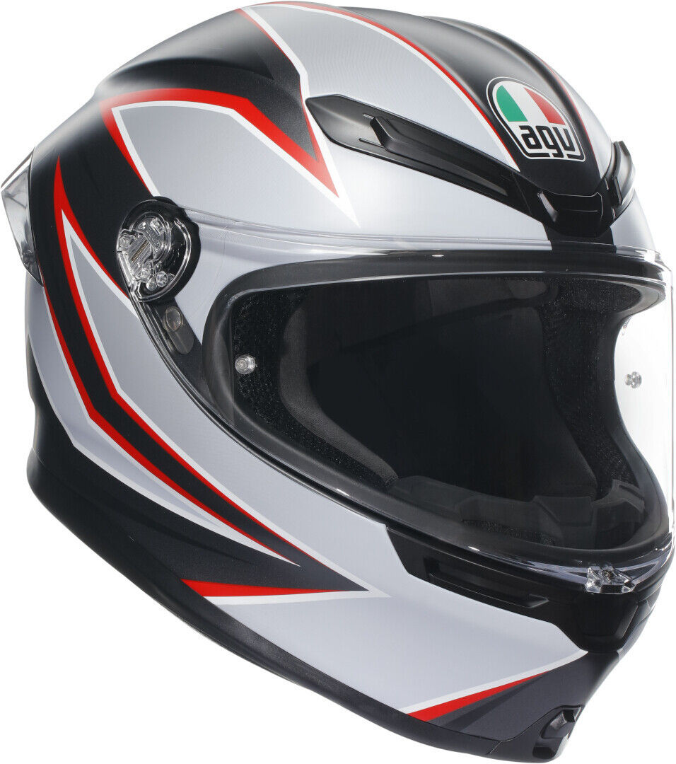 agv k-6 s flash casco nero grigio rosso l