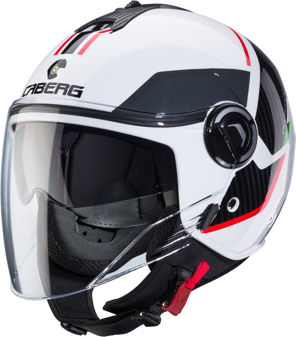 caberg riviera v4 x geo casco jet nero bianco rosso verde 2xl