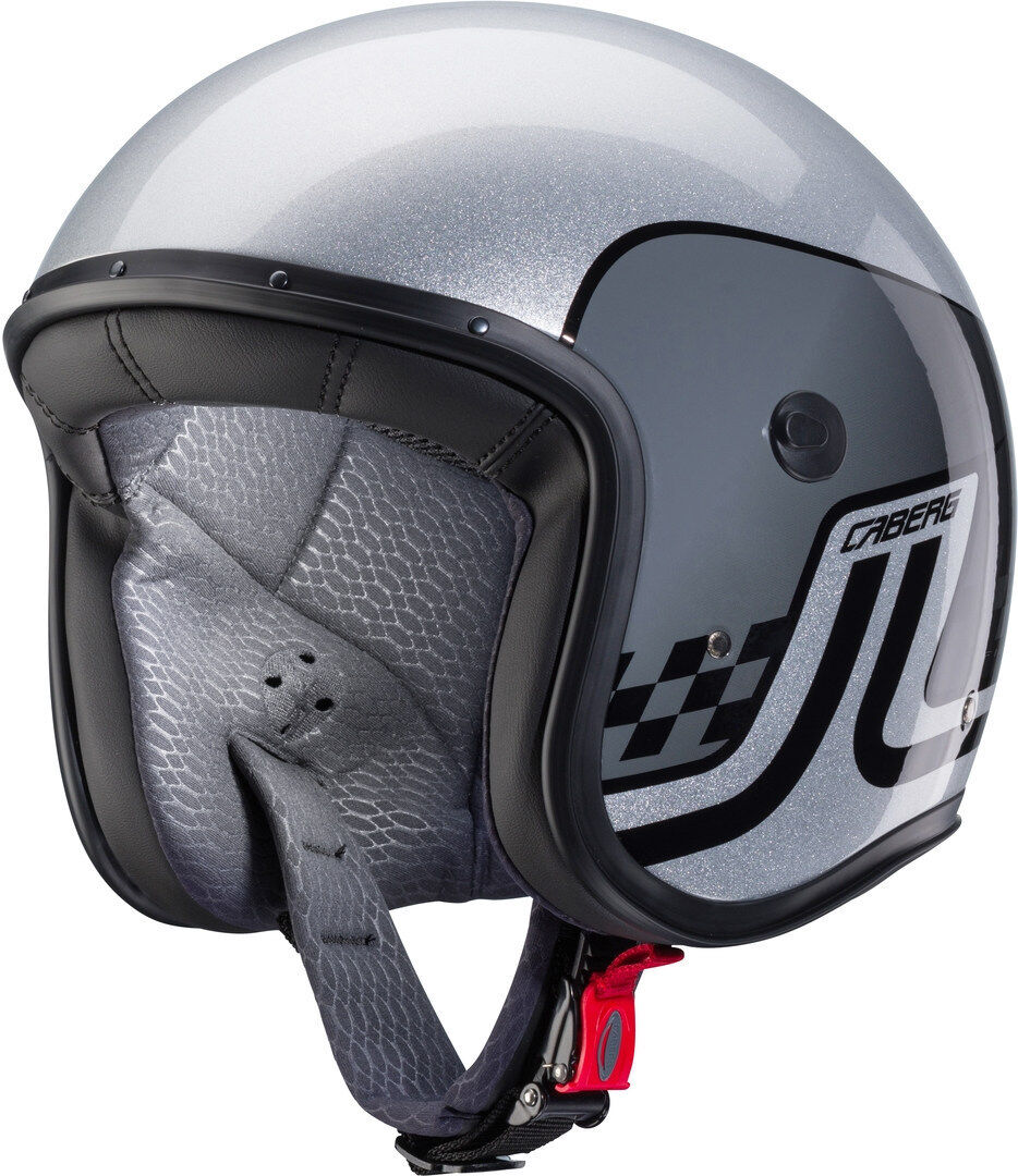 caberg freeride trophy casco jet nero grigio argento xs