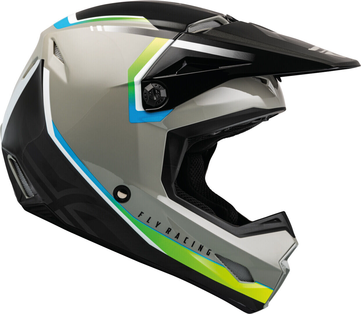 fly racing kinetic vision casco motocross nero grigio l