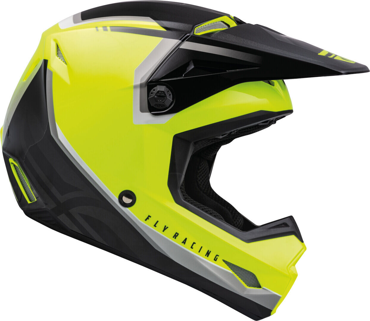 fly racing kinetic vision casco motocross nero giallo m