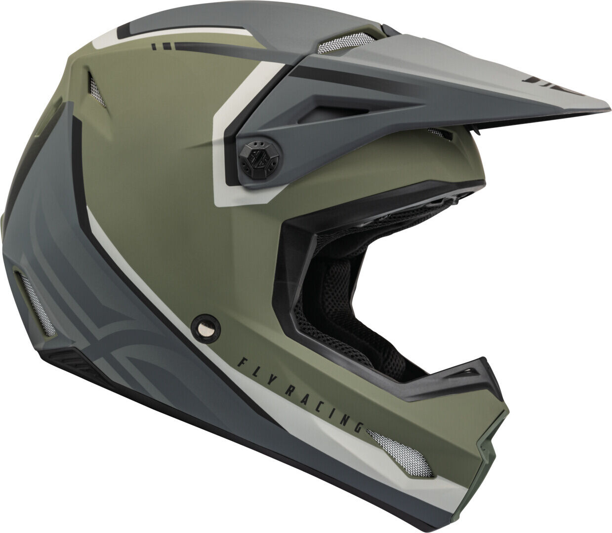 fly racing kinetic vision casco motocross grigio verde m