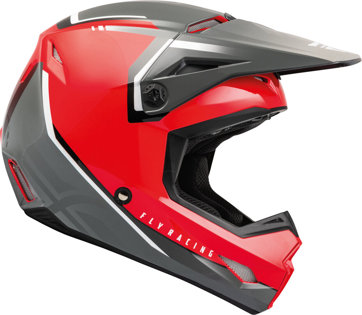 fly racing kinetic vision casco motocross grigio argento l