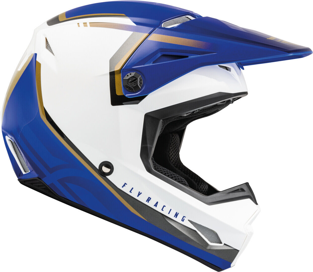 fly racing kinetic vision casco motocross bianco blu l