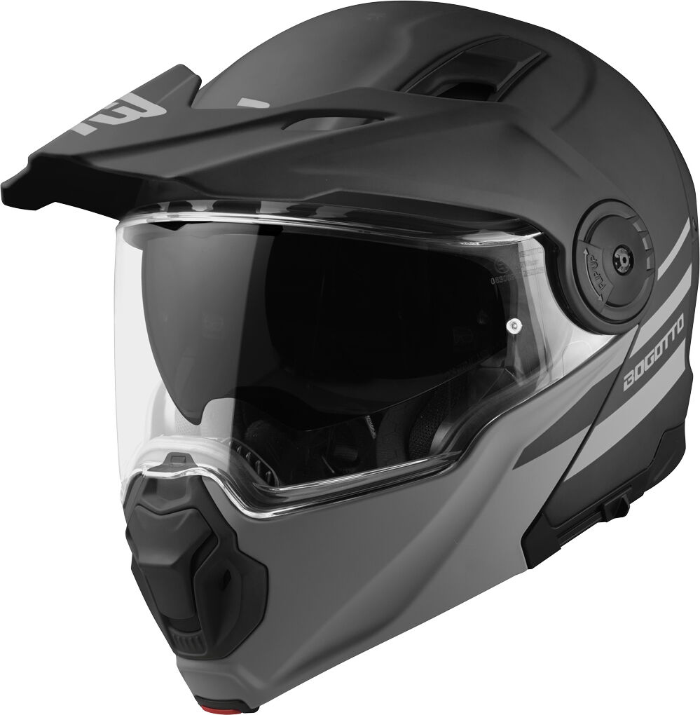 bogotto fg-102 casco enduro / apribile in fibra di vetro nero xl