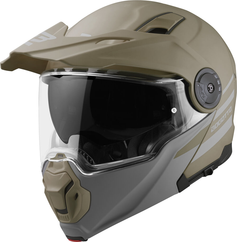 bogotto fg-102 casco enduro / apribile in fibra di vetro marrone 2xl