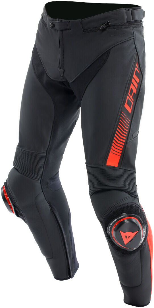 dainese super speed pantaloni in pelle da moto nero rosso 60