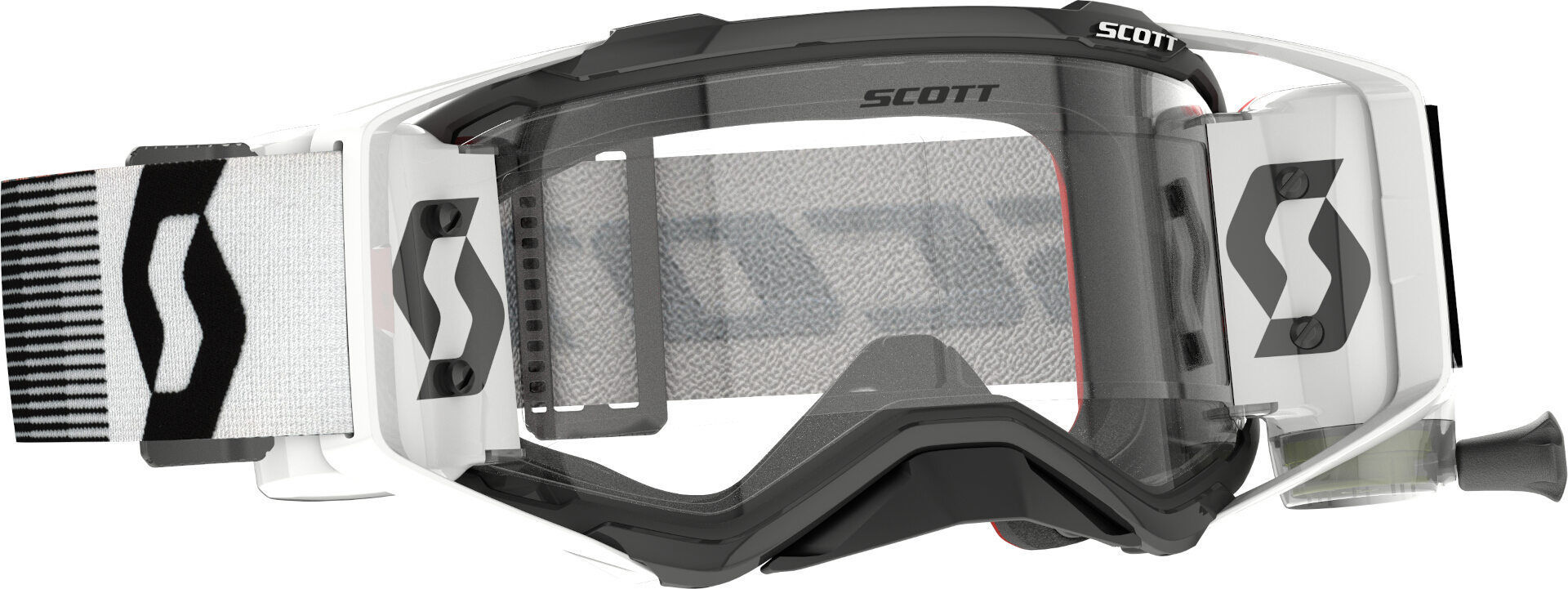 scott prospect wfs roll-off occhiali da motocross neri/bianchi nero bianco unica taglia