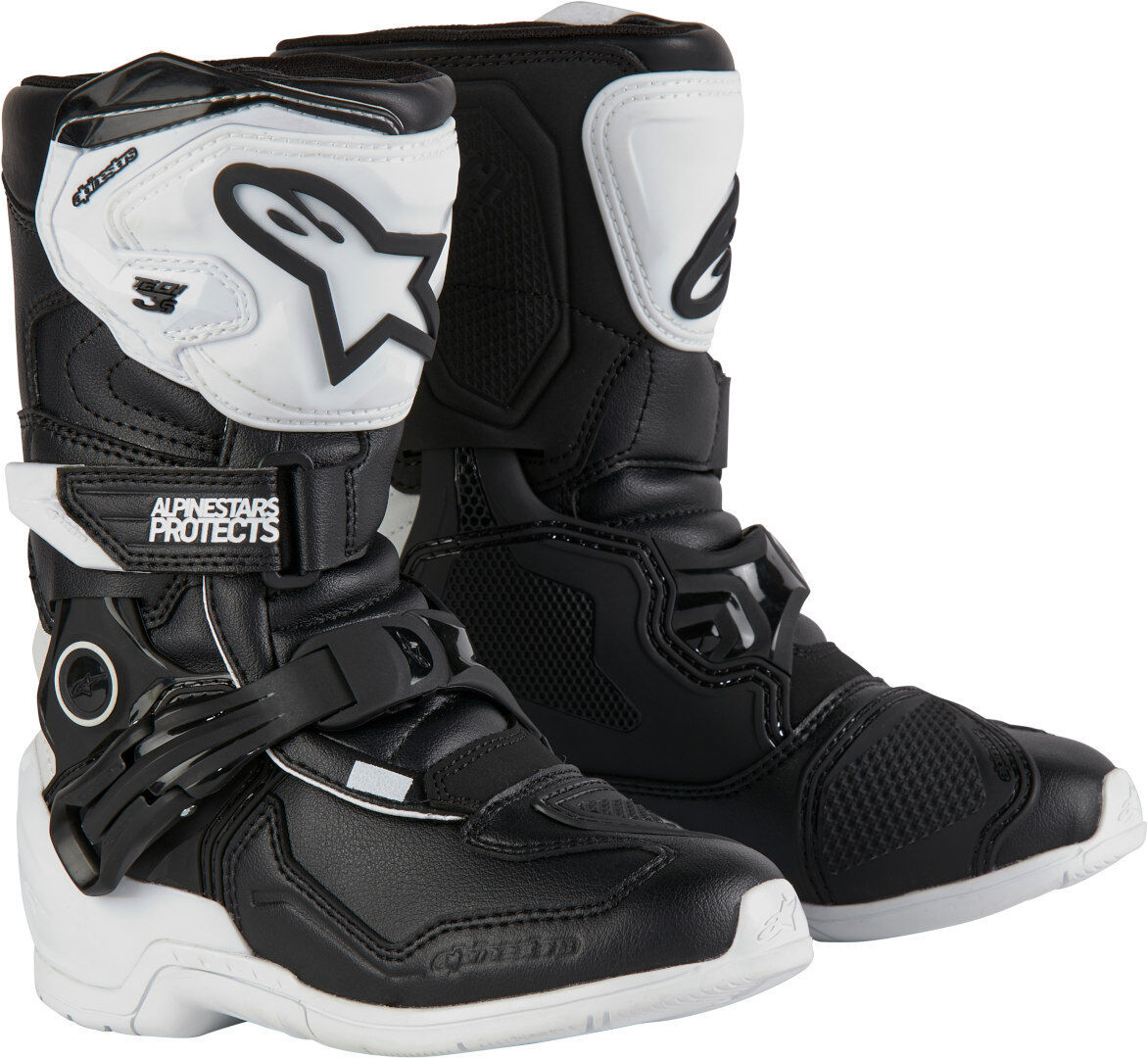 alpinestars tech 3s stivali da motocross per bambini nero bianco 32