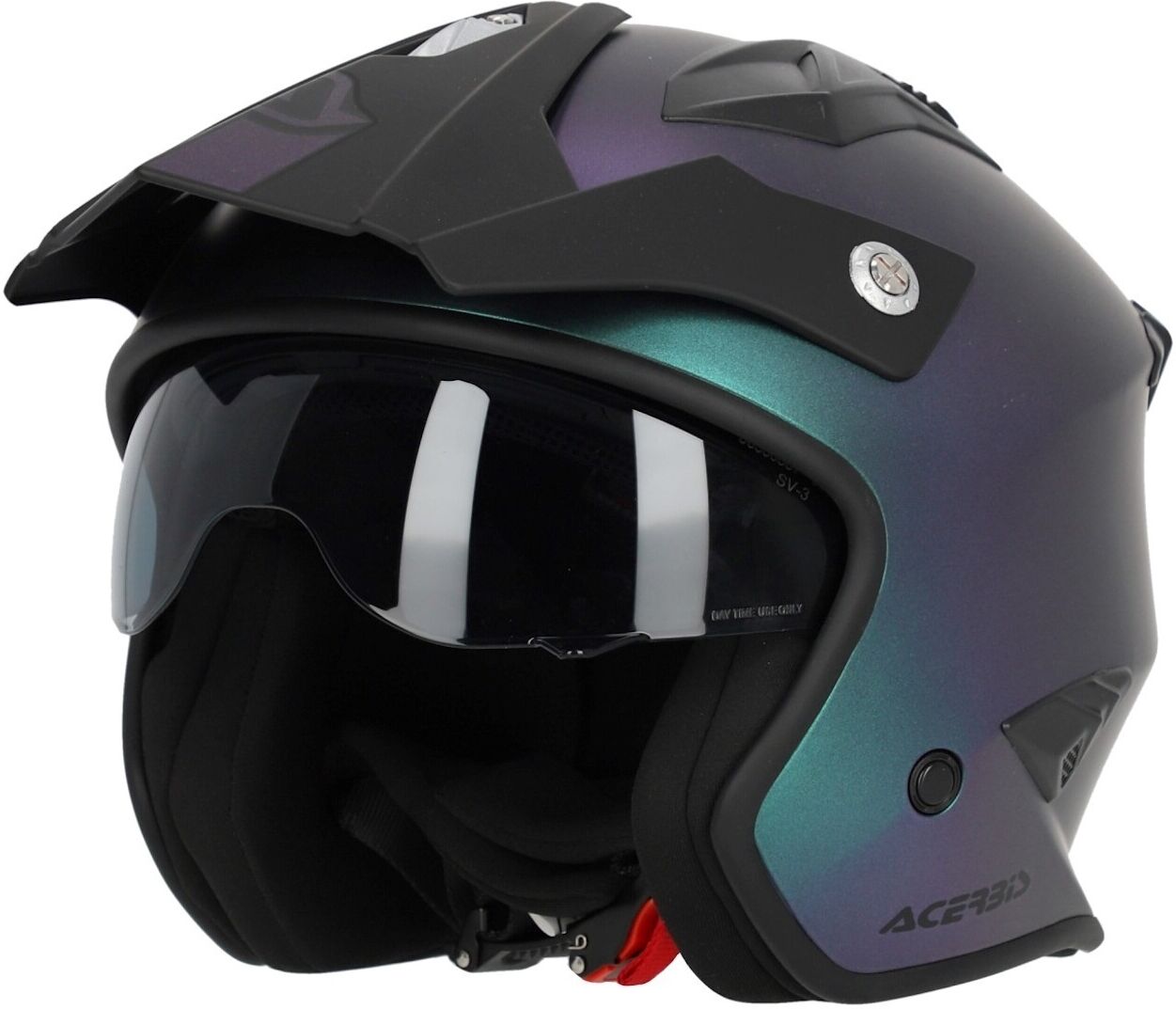 acerbis aria metallic casco jet verde porpora 2xl