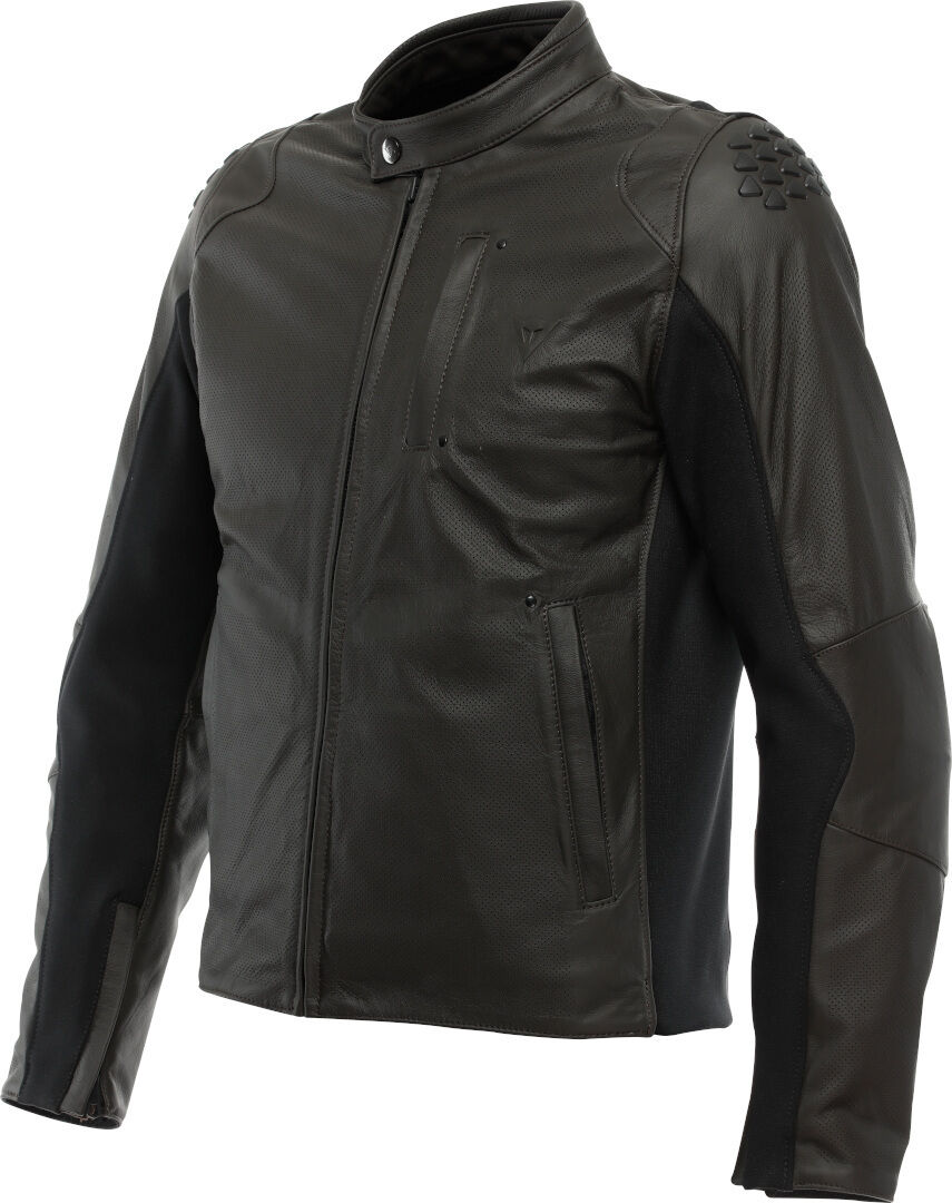 dainese istrice giacca in pelle moto traforata marrone 54