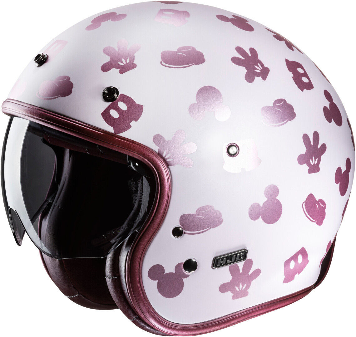 hjc v31 disney mickey retro casco jet bianco rosa s