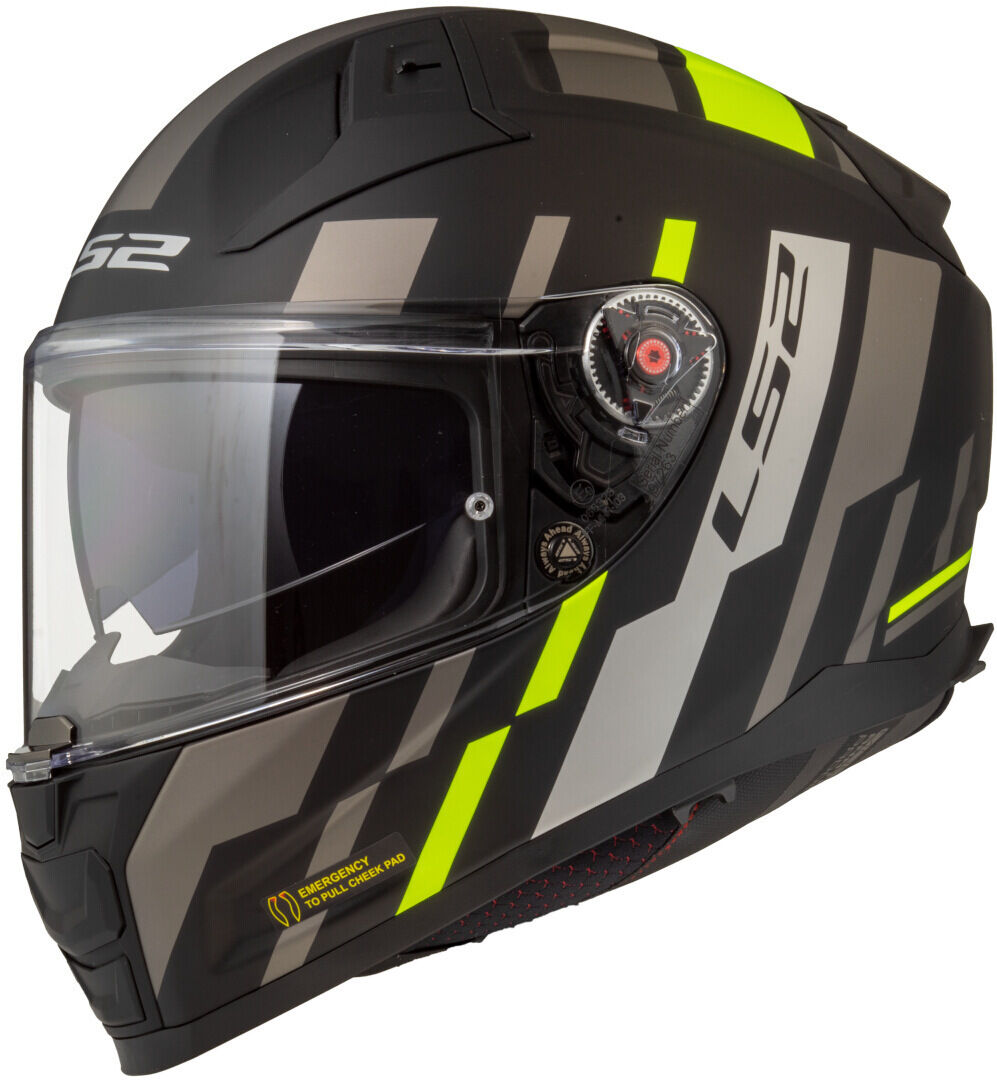 ls2 ff811 vector ii tron casco nero giallo xs