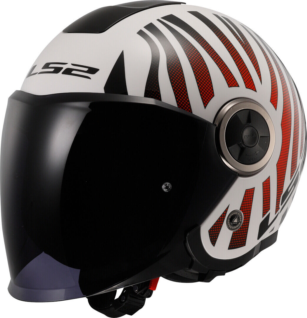 ls2 of620 classy cool casco jet bianco rosso l