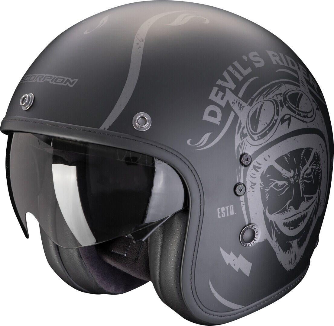 scorpion belfast evo romeo casco jet nero argento m