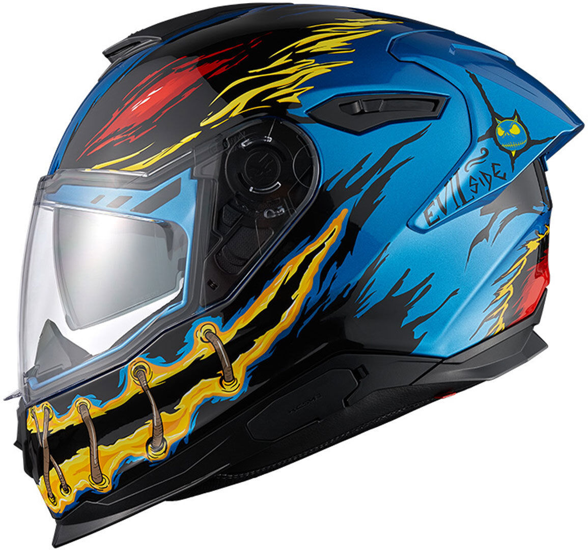 nexx y.100r night rider casco nero blu giallo s