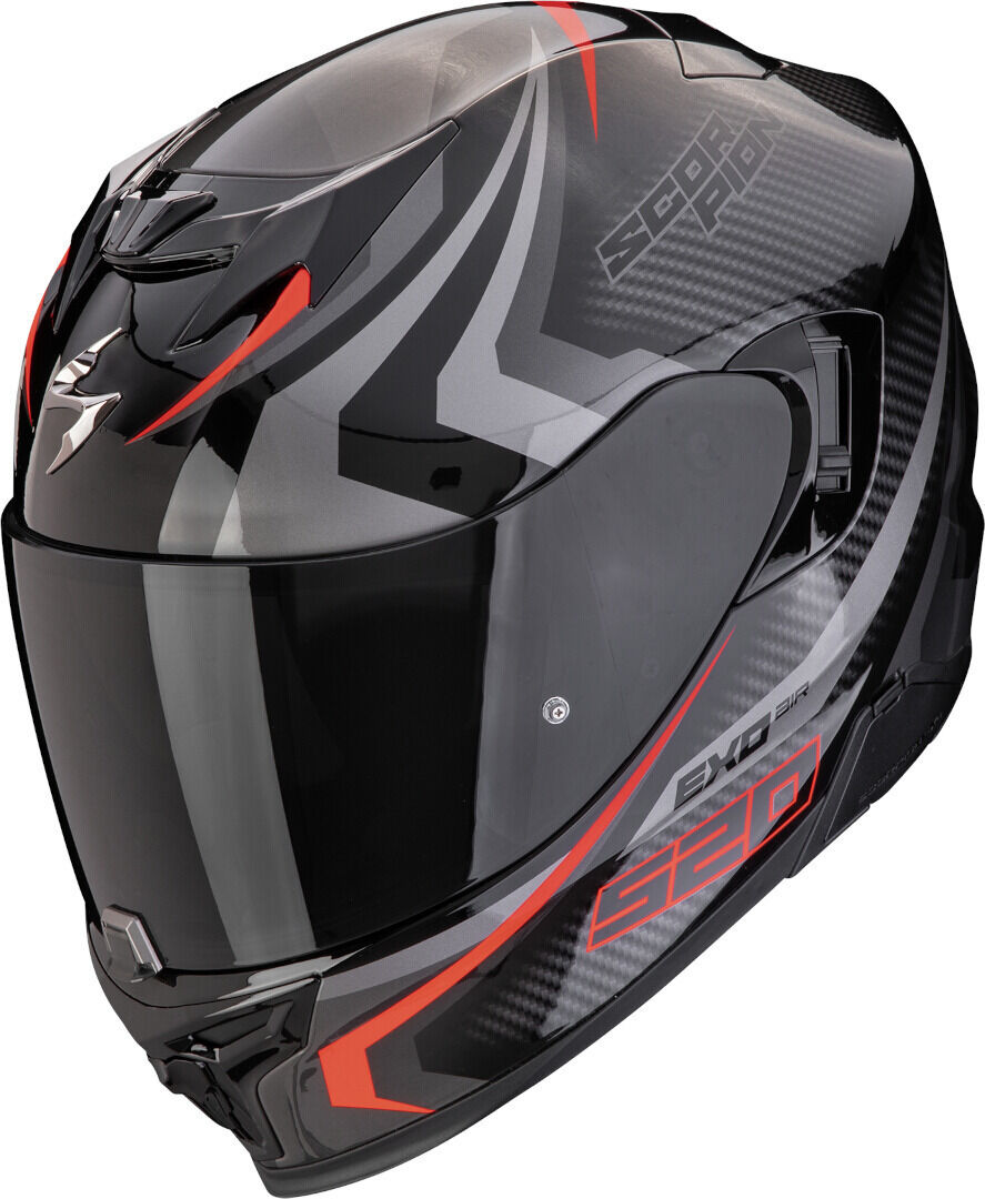 scorpion exo-520 evo air terra casco nero rosso argento m