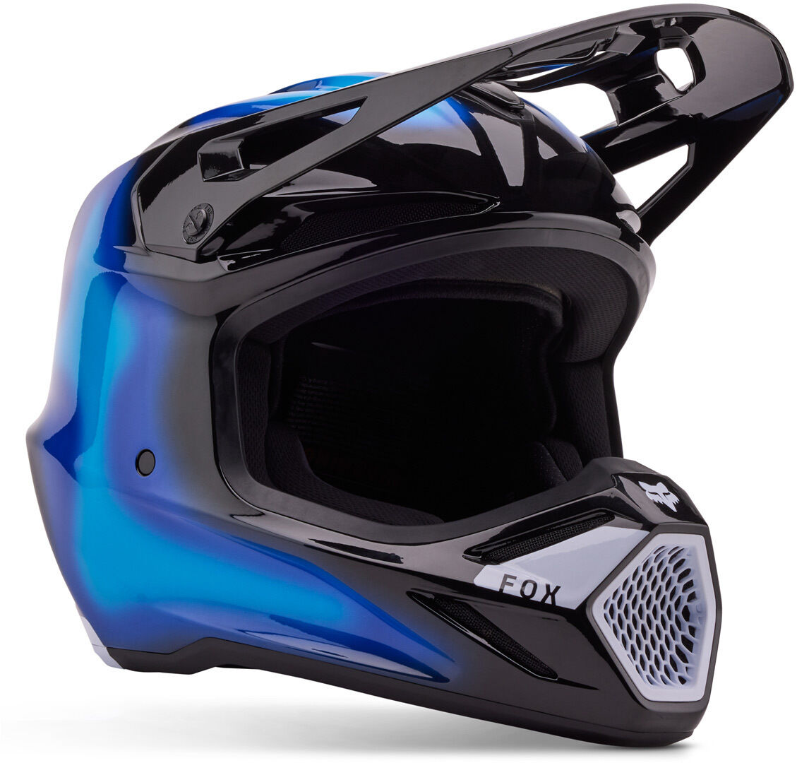 fox v3 volatile mips casco da motocross nero blu xl