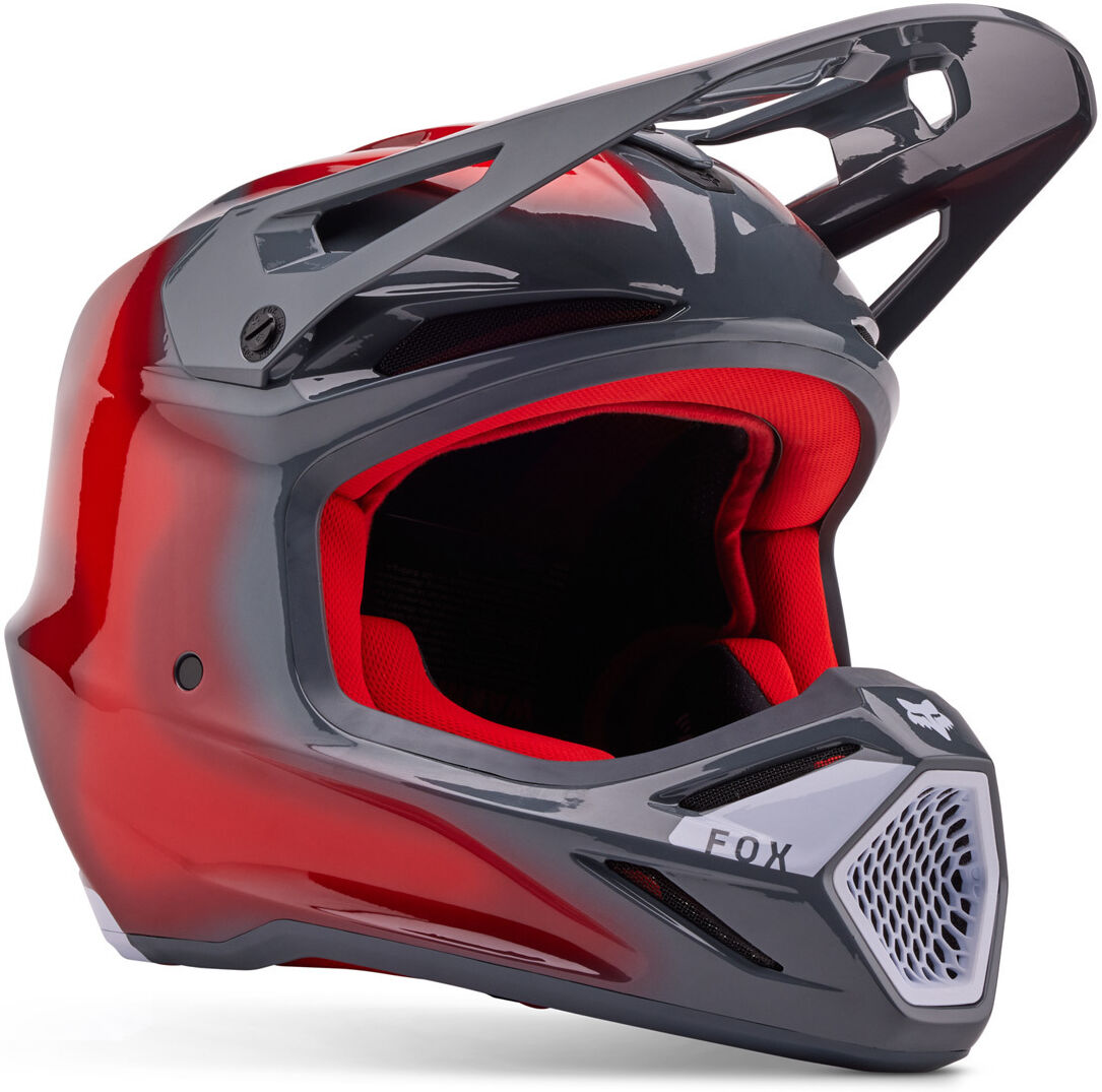 fox v3 volatile mips casco da motocross grigio argento l