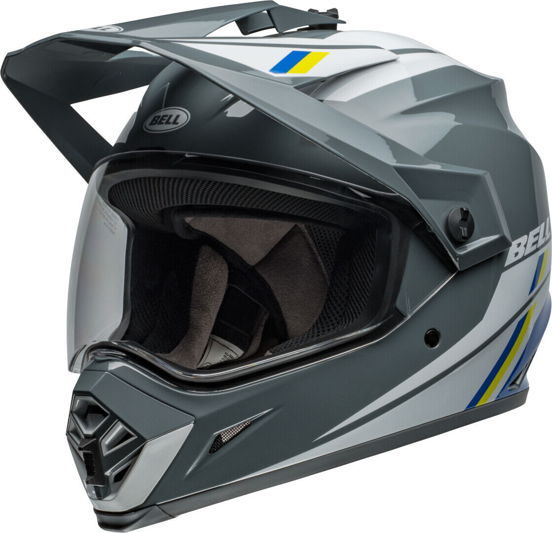 bell mx-9 adventure mips alpine casco da motocross grigio bianco s