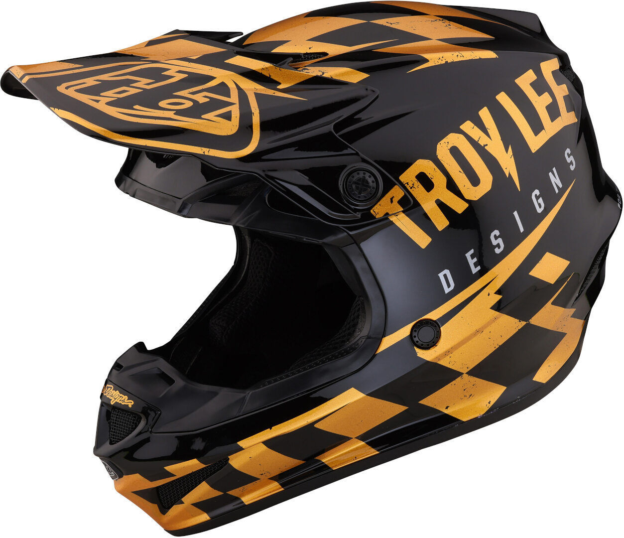 lee se4 polyacrylite race shop mips casco da motocross nero oro m