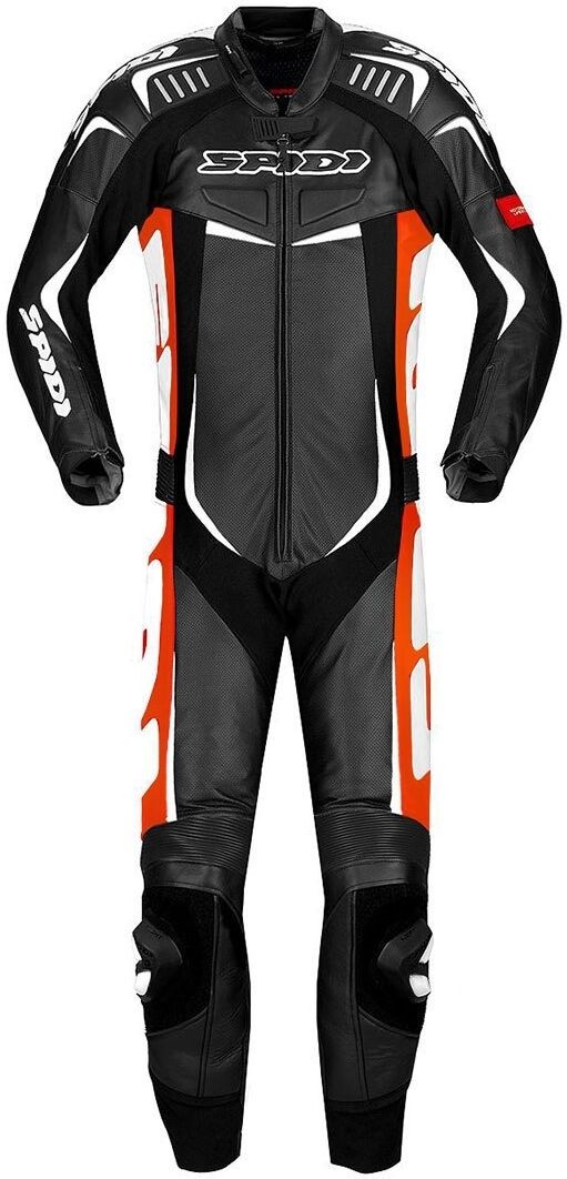 Spidi Track Wind Pro Tuta in pelle moto di One Piece Nero Bianco Rosso 48