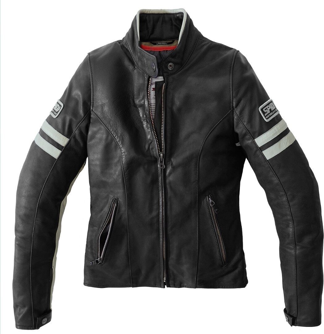 Spidi Vintage Giacca donna in pelle moto Nero Grigio 48