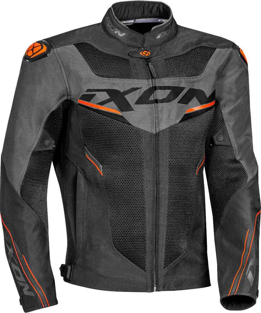 Ixon Draco Giacca tessile motociclistica Nero Grigio Arancione 3XL