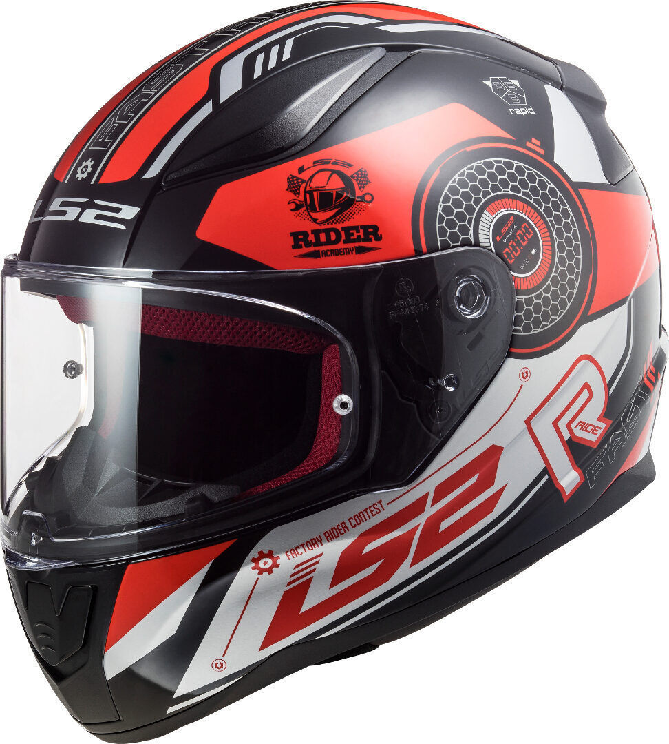 LS2 FF353 Rapid Stratus Casco Nero Rosso XS