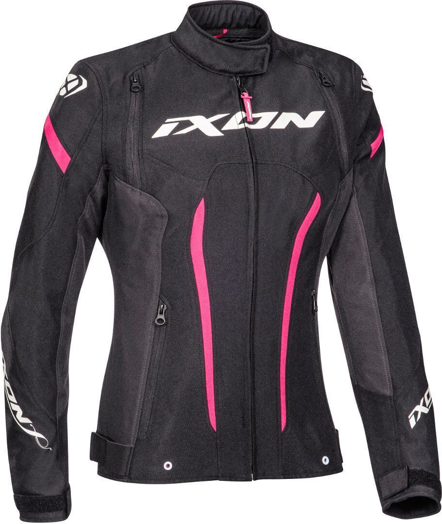 Ixon Striker Giacca tessile da moto da donna impermeabile Nero Rosa XL