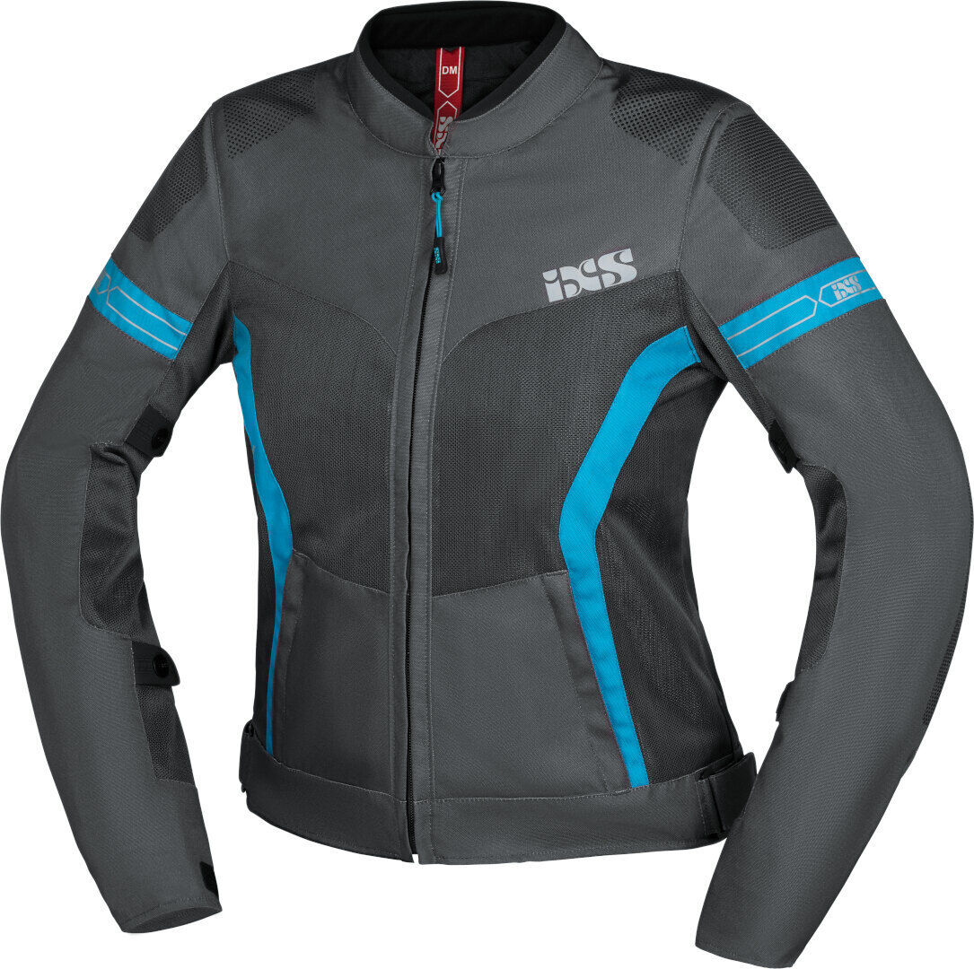 IXS Trigonis-Air Giacca tessile moto da donna Grigio Blu L