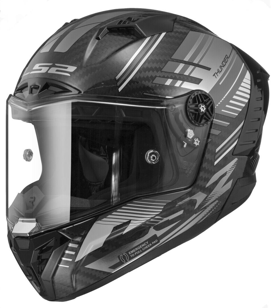 LS2 FF805 Thunder Volt Carbon Casco Nero Grigio 2XL