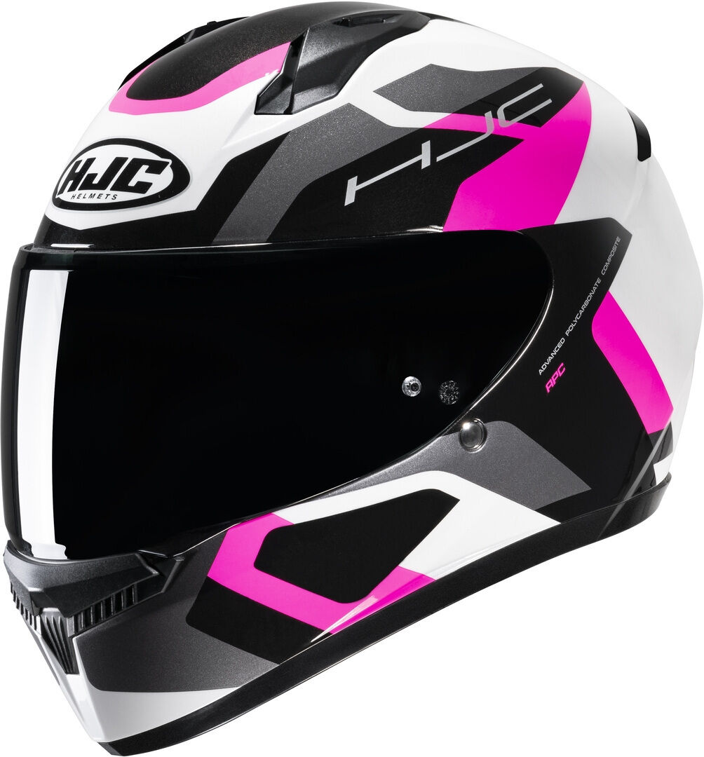 HJC C10 Tins Casco Nero Bianco Rosa XS 54 55