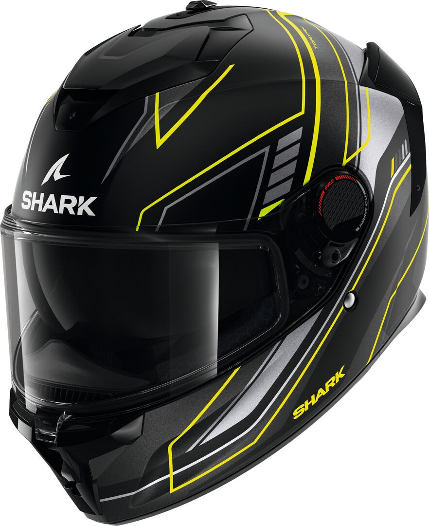 Shark Spartan GT Pro Toryan Casco Nero Grigio Giallo XS