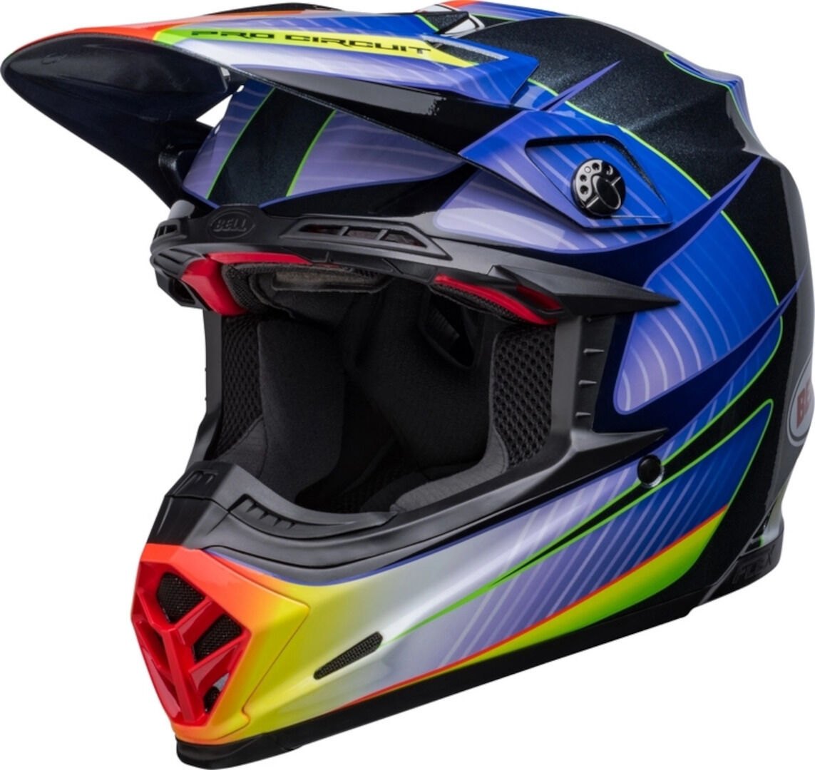 Bell Moto-9s Flex Pro Circuit 23 Casco Motocross Blu Giallo M