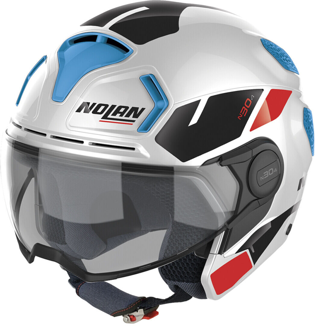 Nolan N30-4 T Blazer Casco Jethelmet Bianco Rosso Blu L