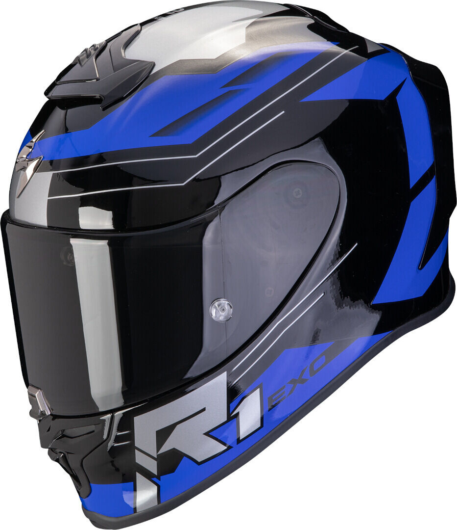 Scorpion Exo-R1 Evo Air Blaze Casco Nero Blu S