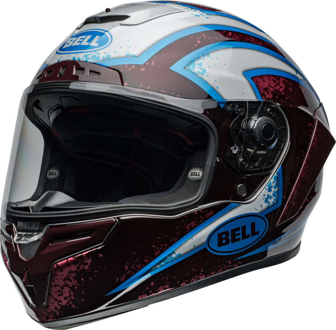 Bell Race Star DLX Flex Xenon Casco Rosso Blu Argento XL