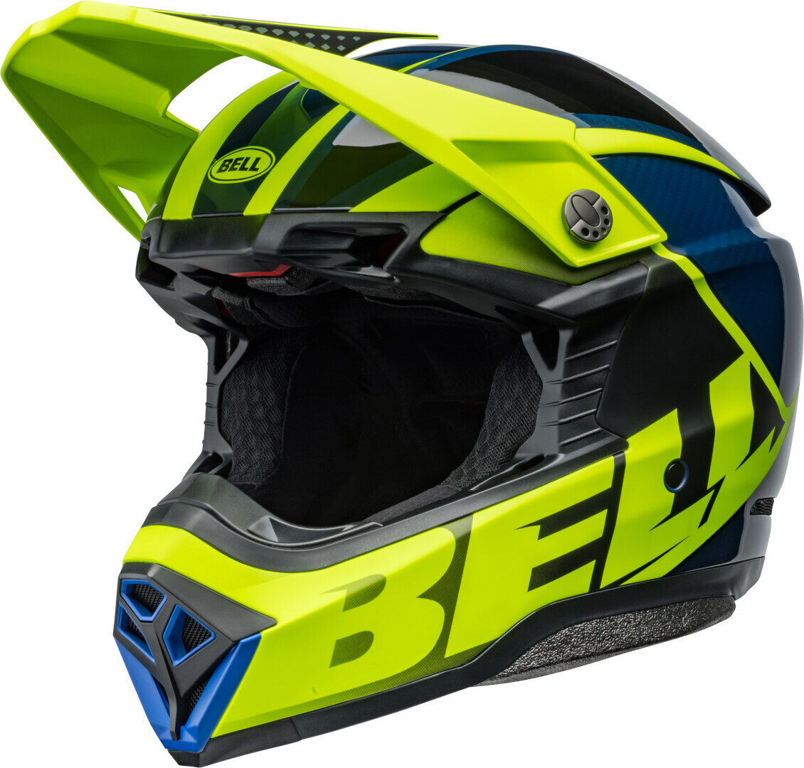 Bell Moto-10 Spherical Sliced Casco da motocross Nero Blu Giallo XL