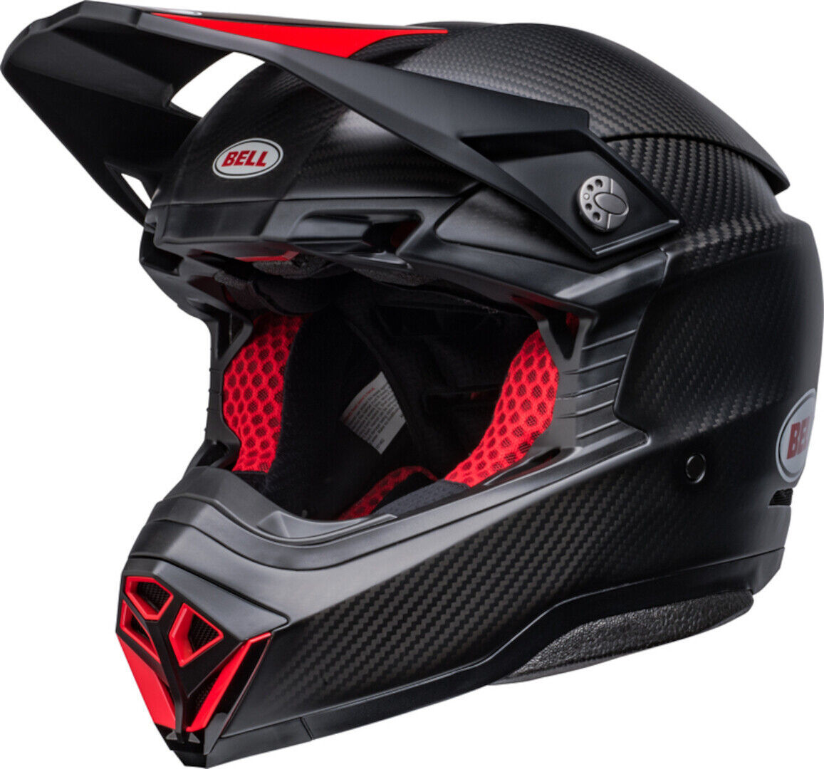 Bell Moto-10 Spherical Satin Gloss Casco da motocross Nero Rosso M